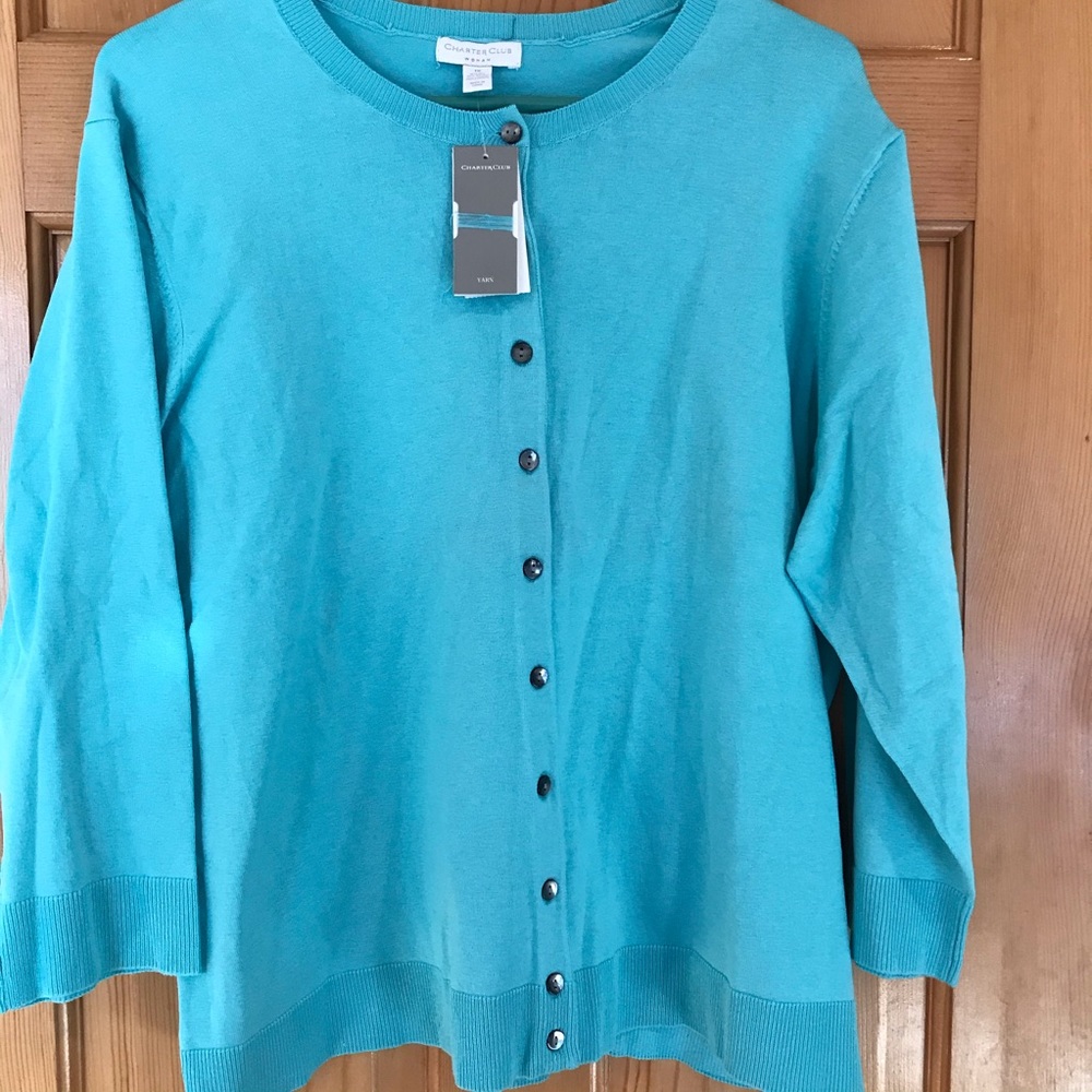 NWT Women’s Charter Club Woman Silk Blend Cardigan